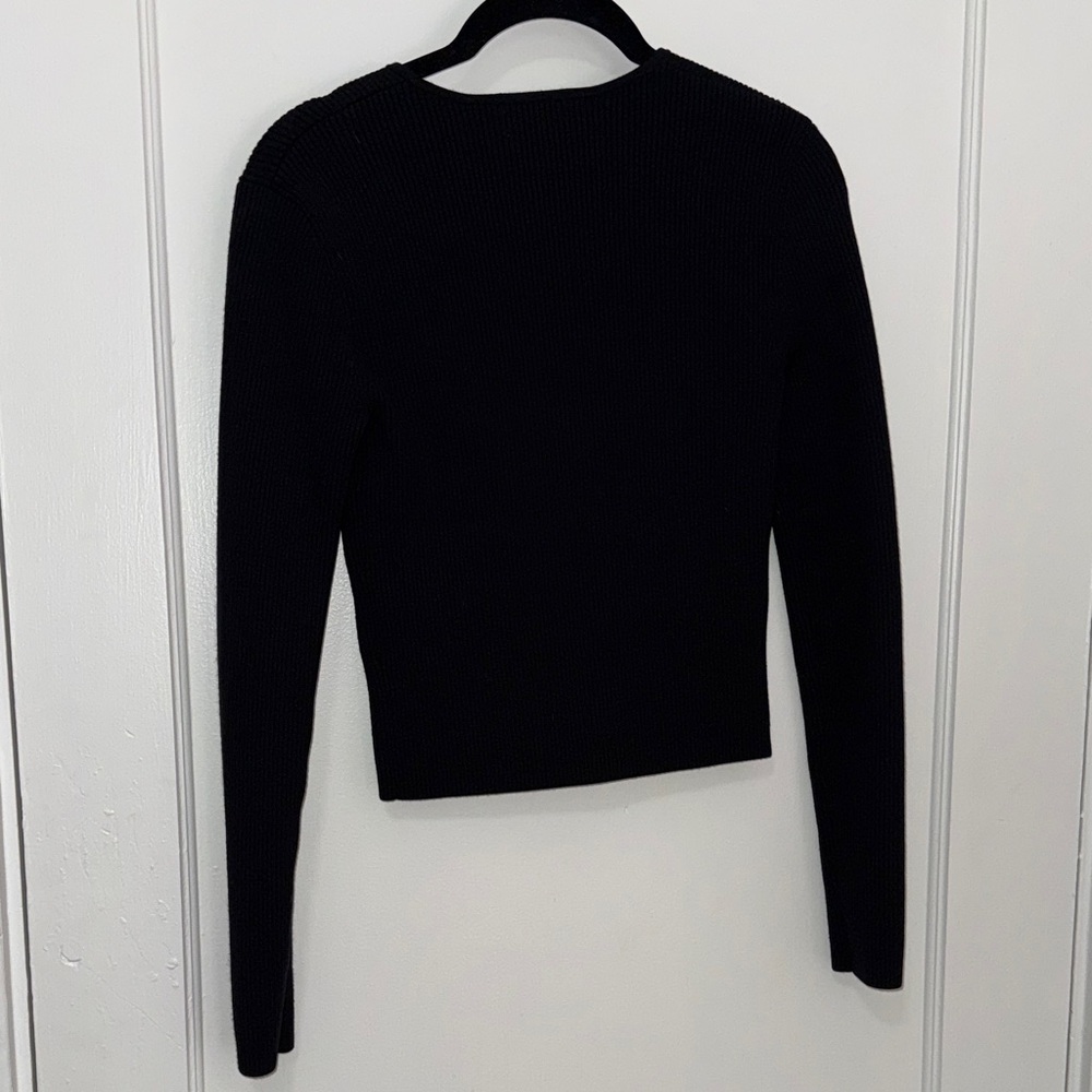 Open Edit Black Ribbed Knit Top - Picture 4 of 4